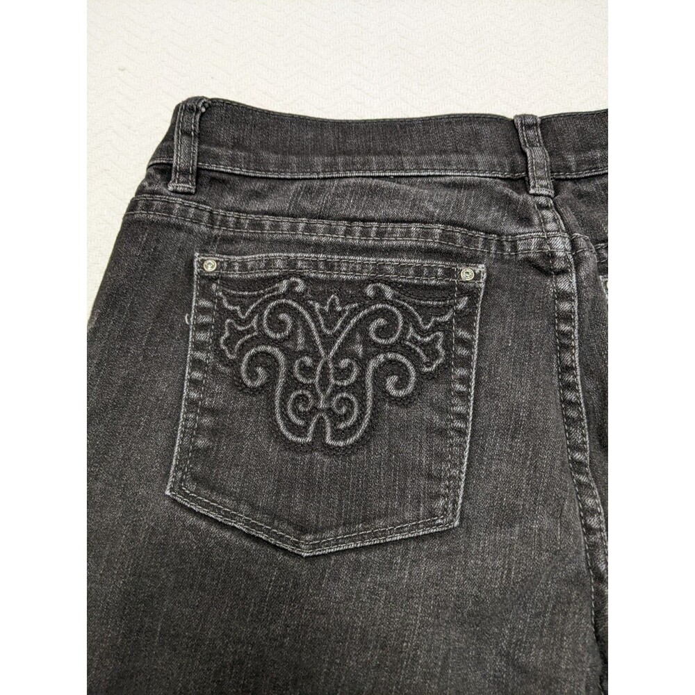 White House Black Market 4R Jeans Slim Straight Bootcut Black Low Rise